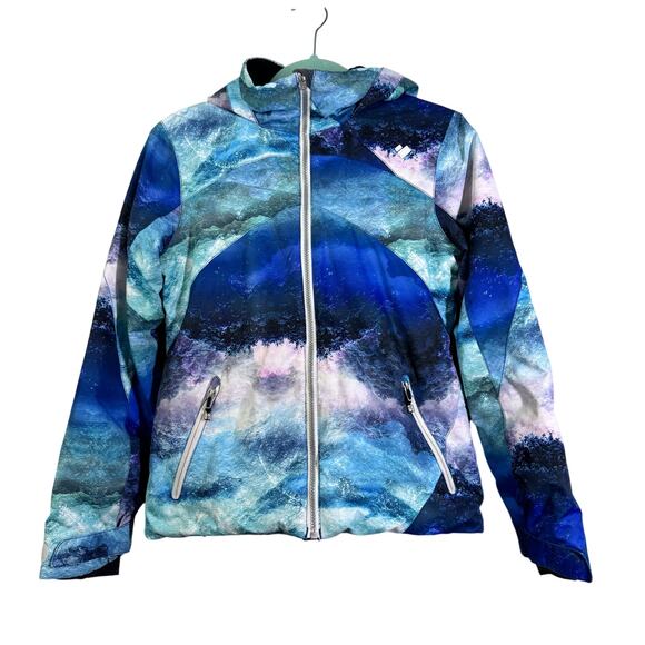 OBERMEYER‎ Coat Teen Large 14-16 Ski Snowboard Full Zip Fleece Lined Hood - Picture 2 of 14